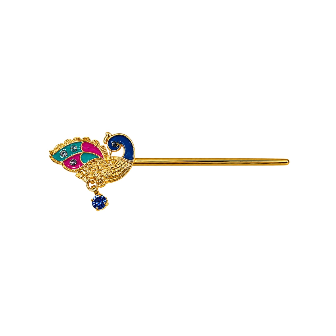 Royal Blue and Pink Peacock Design Laddu Gopal Bansuri - Premium Kanha Ji Flute