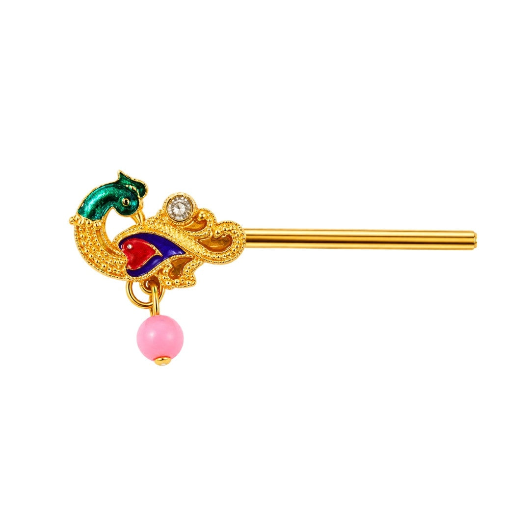 Golden Green and Pink Laddu Gopal Bansuri Designer Kanha Ji Flute