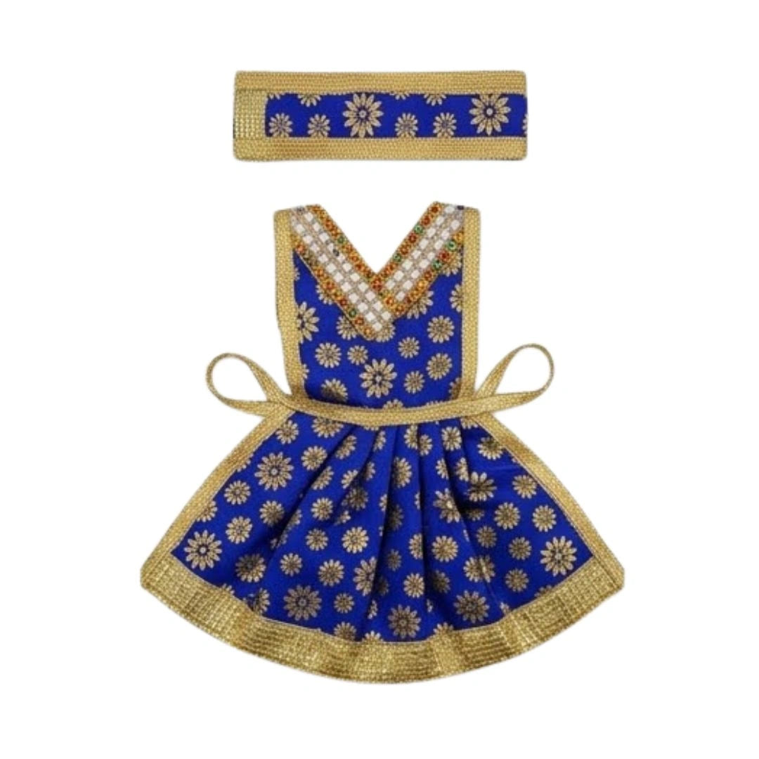 Premium Blue Mata Rani Lehenga Patka Dress Set for Navratri & Festive Pooja