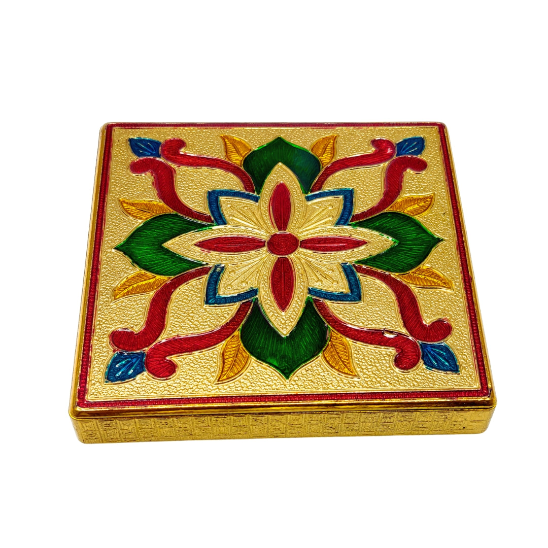 Colorful Lotus Design Laddu Gopal Aasan with Meenakari Style Work