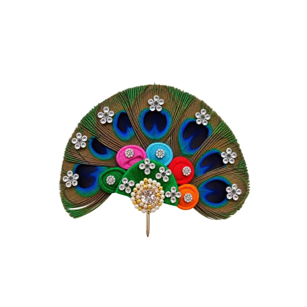 Handcrafted Peacock Feather Kalangi for Laddu Gopal & Krishna Pagdi