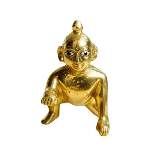 Brass Laddu Gopal Murti Statue for Home