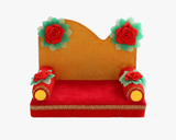 Decorative Wooden Yellow Singhasan for Laddu Gopal