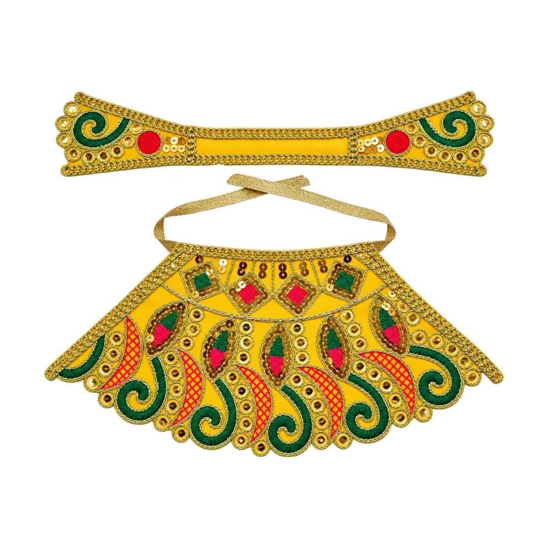 Handcrafted Yellow & Gold Mata Rani Dress Set for Navratri