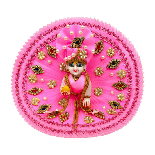 Premium Pink Designer Laddu Gopal Dress with Stone & Pearl Work