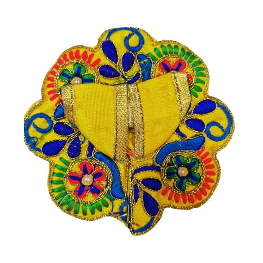 Vibrant Yellow Floral Embroidered Laddu Gopal Poshak (Size 0)