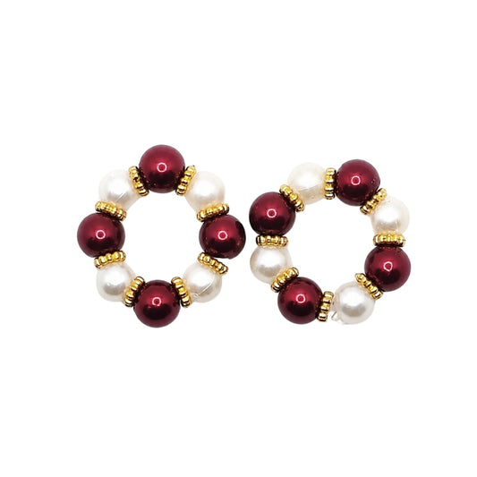 Exquisite Maroon & Silver Pearl Kangan for Laddu Gopal Ji (Sizes 0-5)