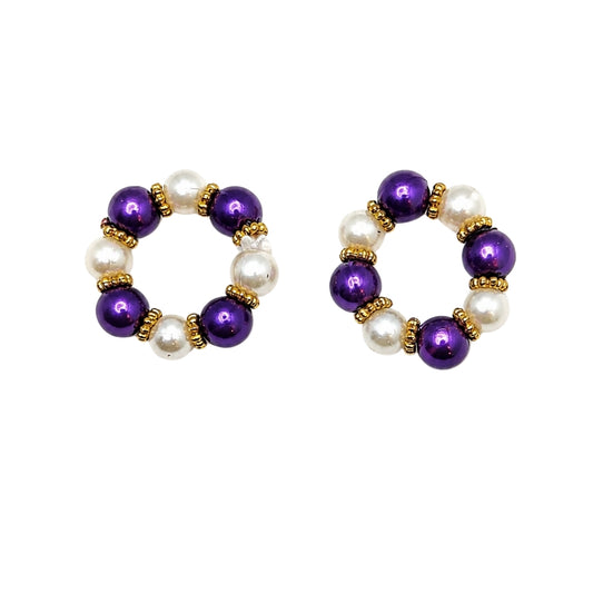 Premium Purple & Silver Pearl Kangan for Laddu Gopal (Sizes 2, 3, 4)