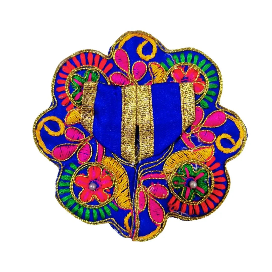 Vibrant Blue Floral Embroidered Laddu Gopal Poshak (Size 0)