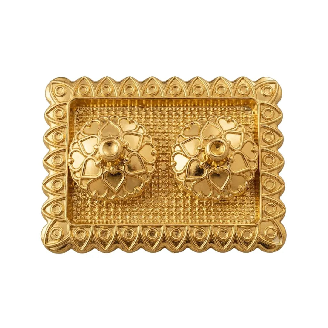 Premium Plastic Gold Finish Haldi Kumkum Container Set for Festivals & Mandir Puja