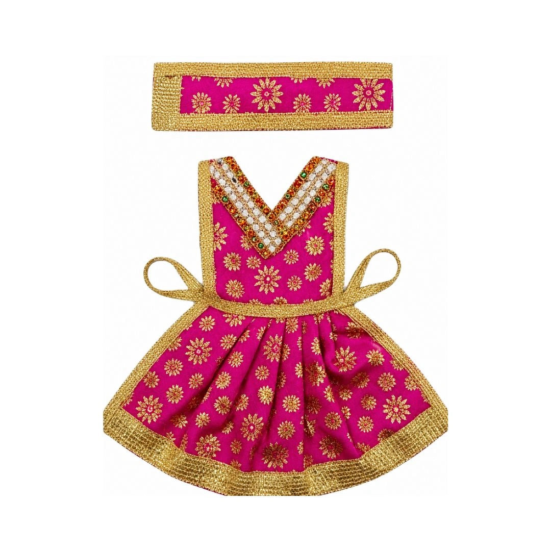 Premium Magenta Mata Rani Lehenga Patka Dress Set Navratri