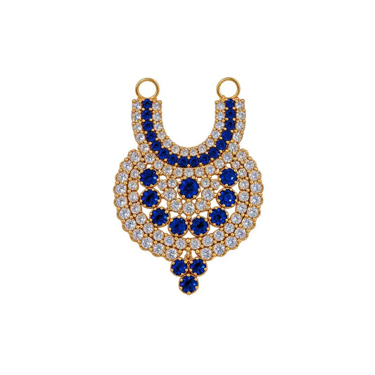 Royal Blue & White Stone Designer Haar for Laddu Gopal (2 Inch)