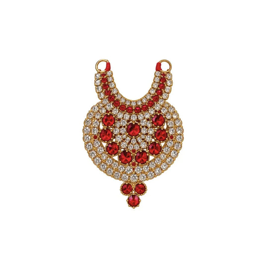 Royal Red & White Stone Haar for Laddu Gopal (2 Inch)