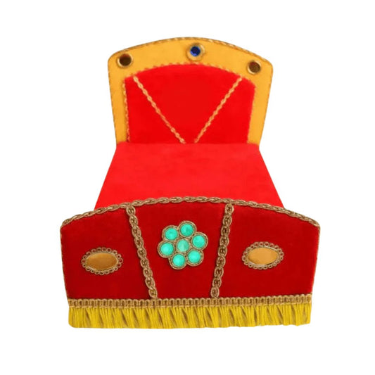 Beautiful Red Color Velvet Bed for Laddu Gopal