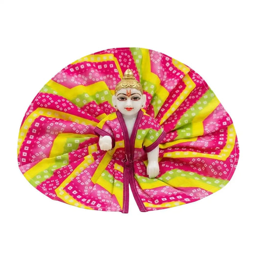 Multi-Color Bandhani Print Laddu Gopal Dress (Poshak)