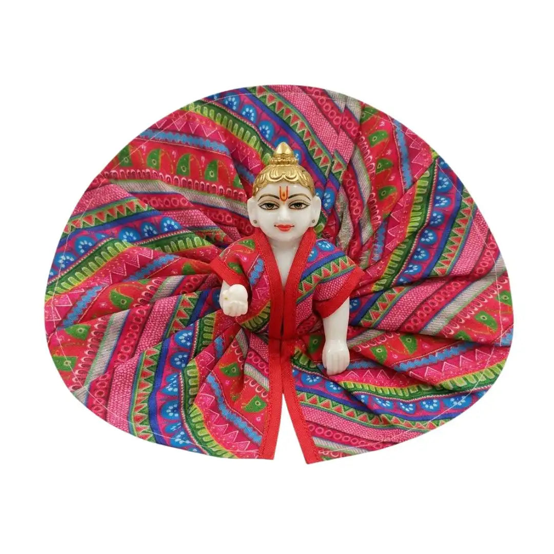 Multicolor Printed Cotton Poshak for Laddu Gopal