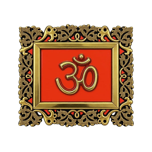 Decorative Golden Om (ॐ) Sticker for Diwali Puja