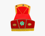 Beautiful Red Color Velvet Bed for Laddu Gopal Lordkart