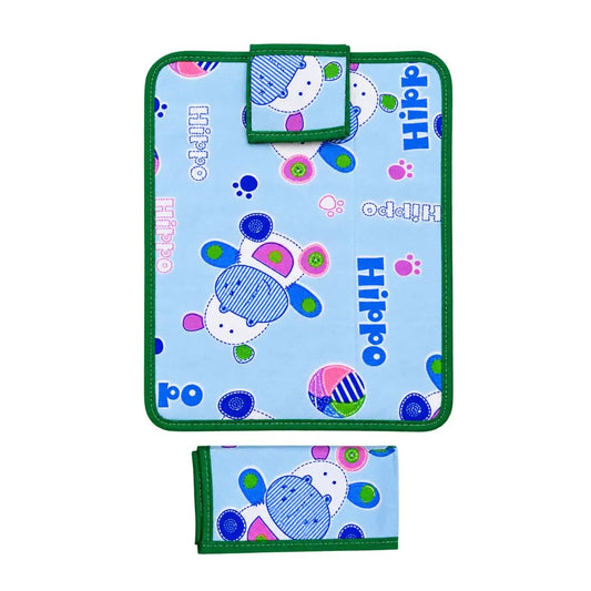 Soft Cotton Hippopo Cartoon Blue Bedsheet with Pillow & Chadar for Laddu Gopal (6×8 Inch)