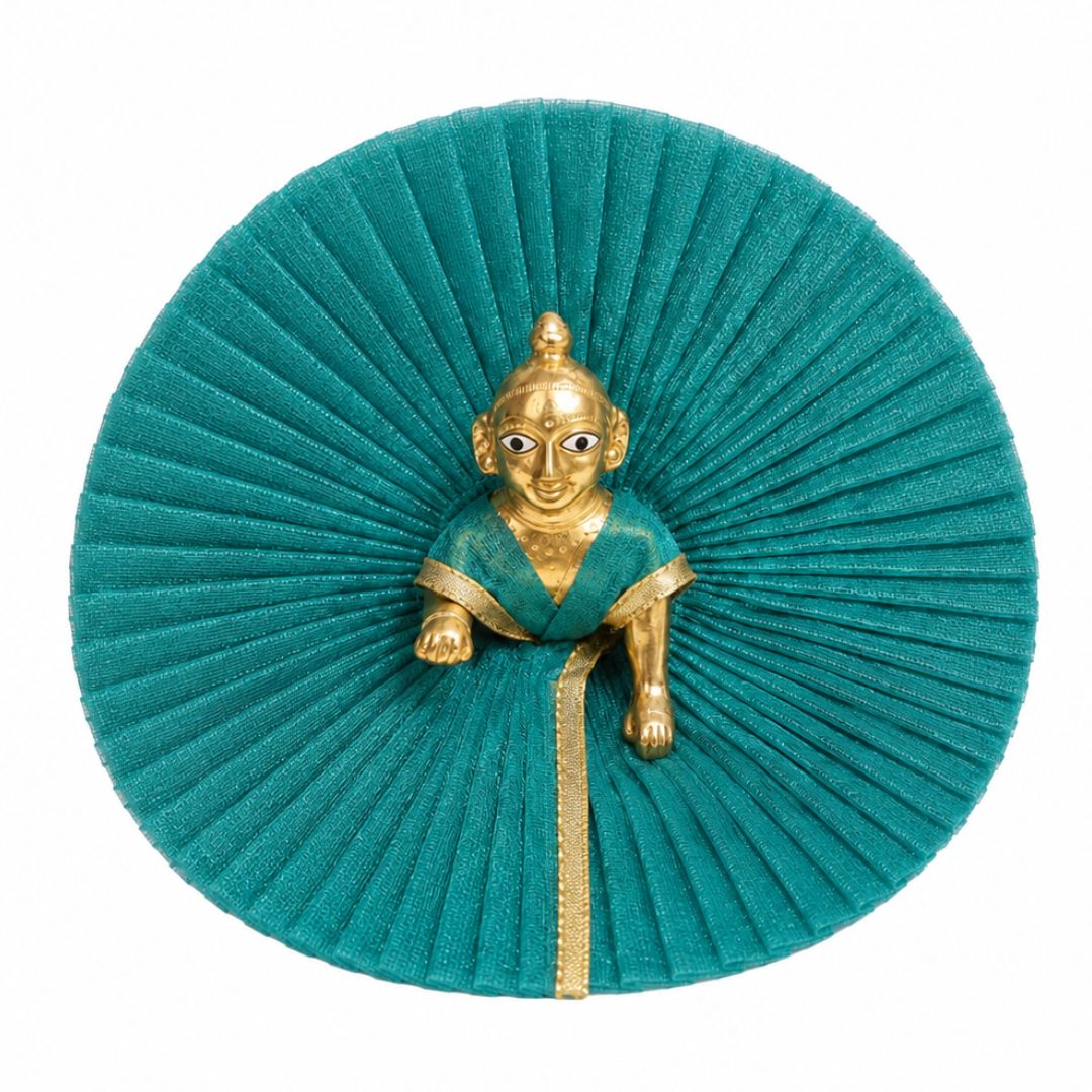 Royal Green Laddu Gopal Summer Net Dress - Daily Wear