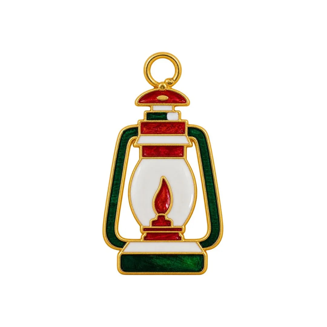 Green & White Decorative Metal Lantern for Laddu Gopal