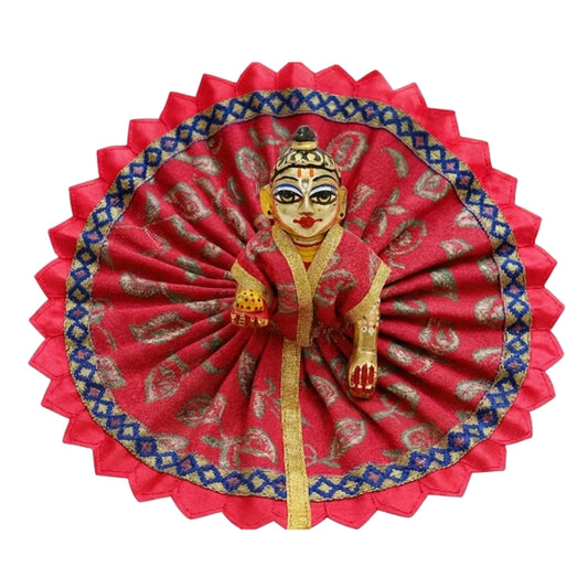 Leaf Printed Pink Summer Poshak For Bal Gopal