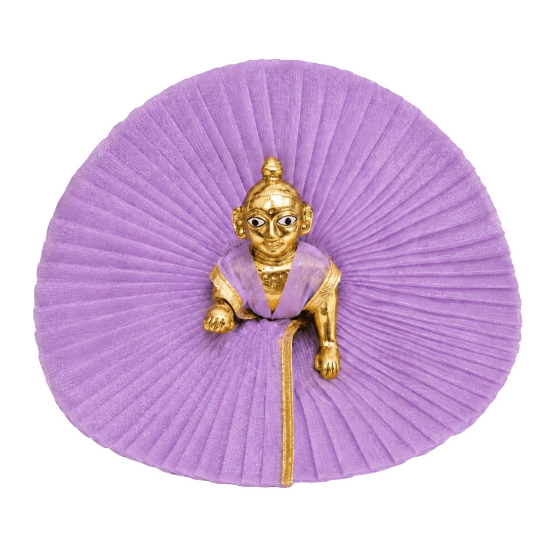 Light Purple Laddu Gopal Summer Net Dress - Breathable
