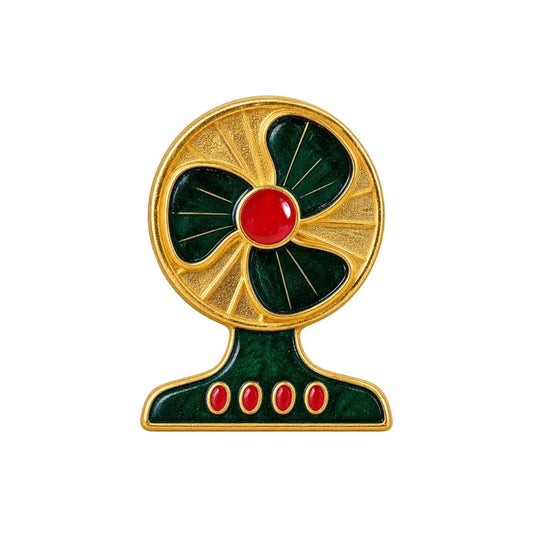 Green & Golden Decorative Mini Table Fan for Laddu Gopal