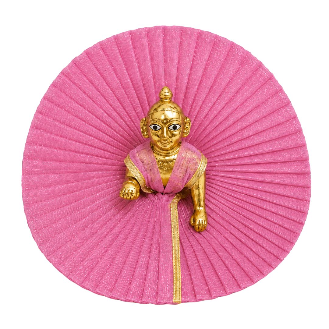 Soft Pink Laddu Gopal Summer Net Dress for Kanha Ji
