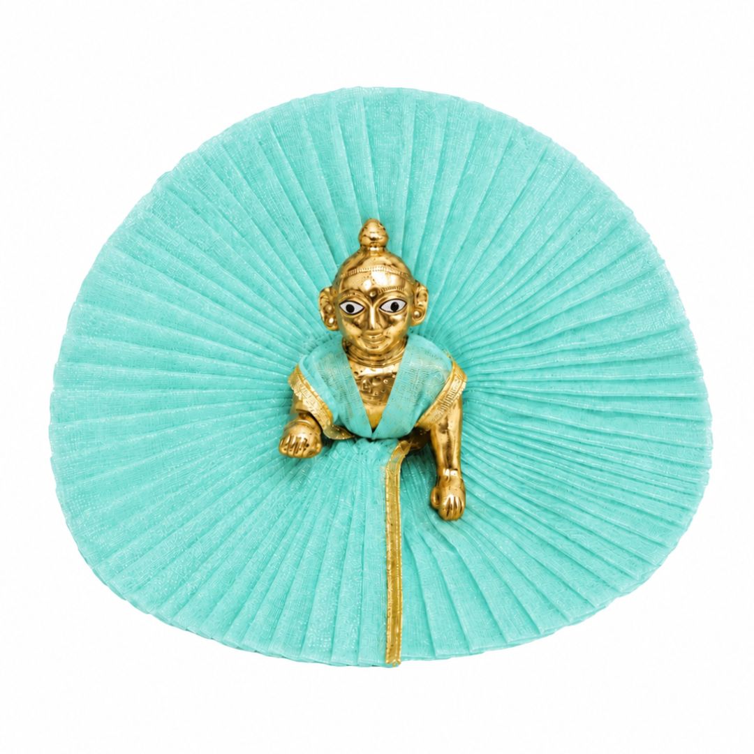 Soothing Sea Green Laddu Gopal Summer Net Dress