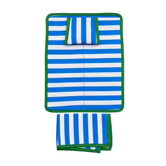 Soft Cotton Blue & White Striped Laddu Gopal Bedsheet with Pillow & Chadar (6×8 Inch)