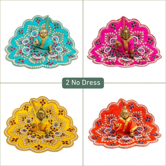 Designer Multicolor Options Beads & Stone Work Laddu Gopal Dress Combo Set