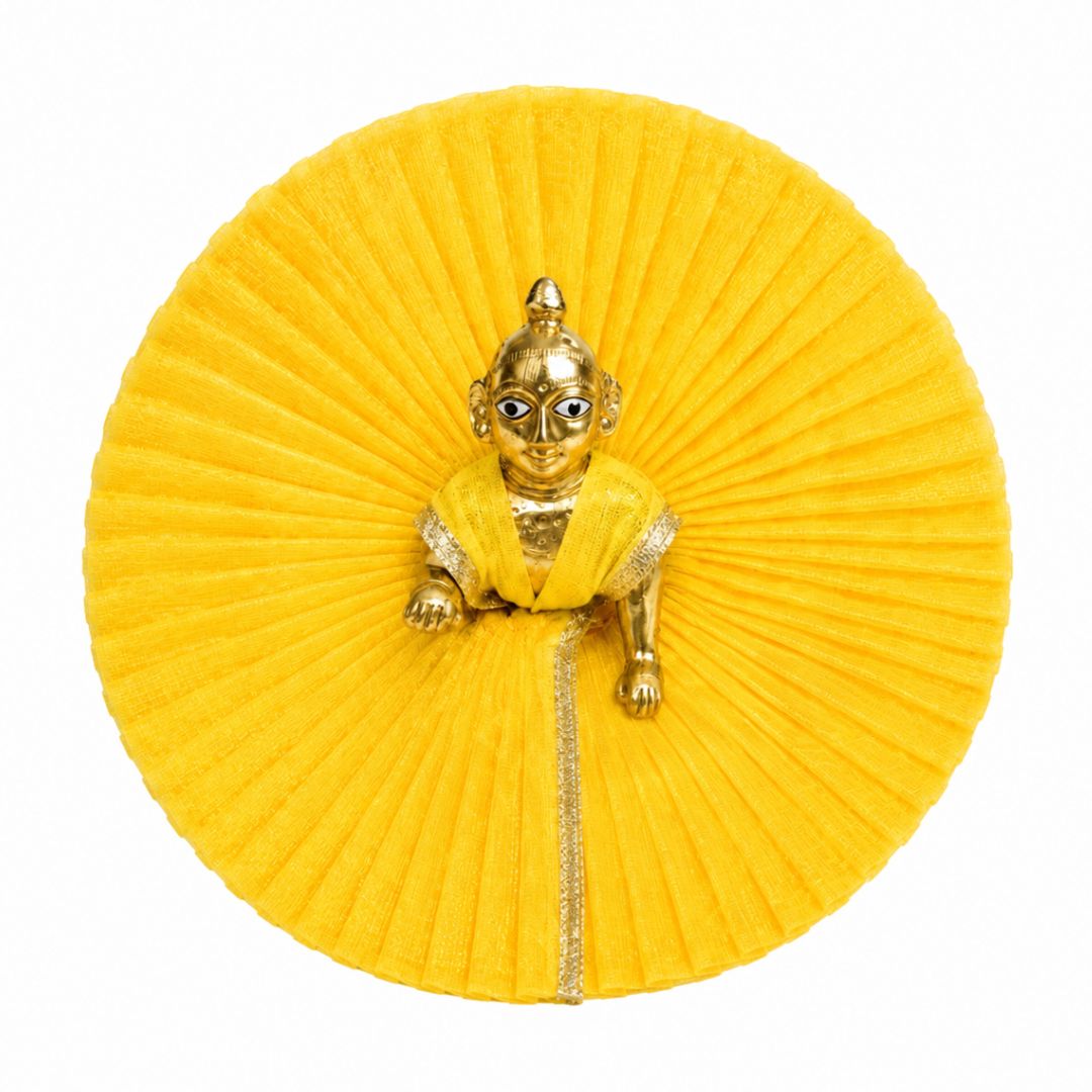 Radiant Yellow Laddu Gopal Summer Net Dress