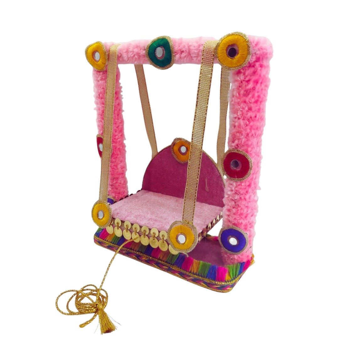 Beautiful Pink Laddu Gopal Jhula for Bal Gopal - Lordkart