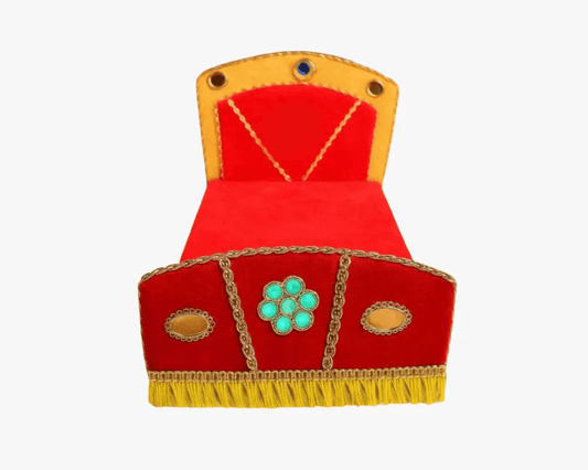 Beautiful Red Color Velvet Bed for Laddu Gopal - Lordkart