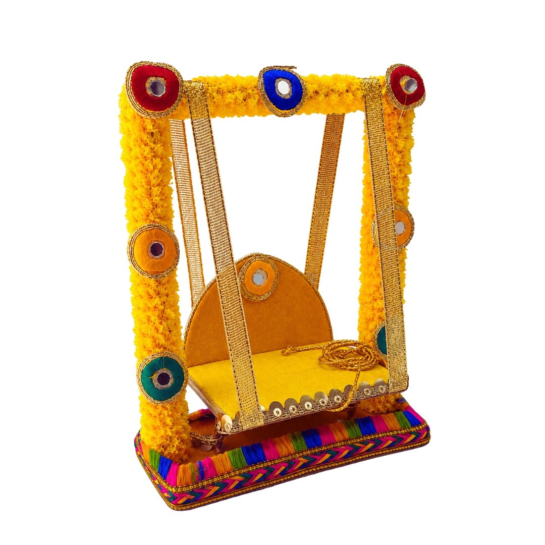 Beautiful Yellow Laddu Gopal Jhula for Bal Gopal - Lordkart
