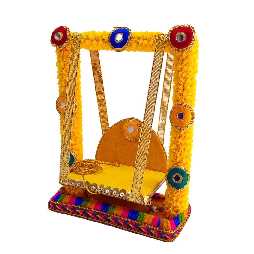 Beautiful Yellow Laddu Gopal Jhula for Bal Gopal - Lordkart