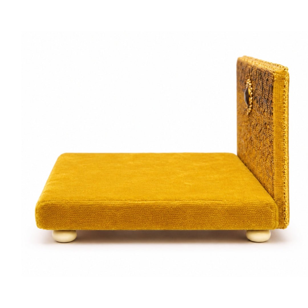 Beautiful Yellow Velvet Singhasan for Laddu Gopal Ji Home Mandir - Lordkart