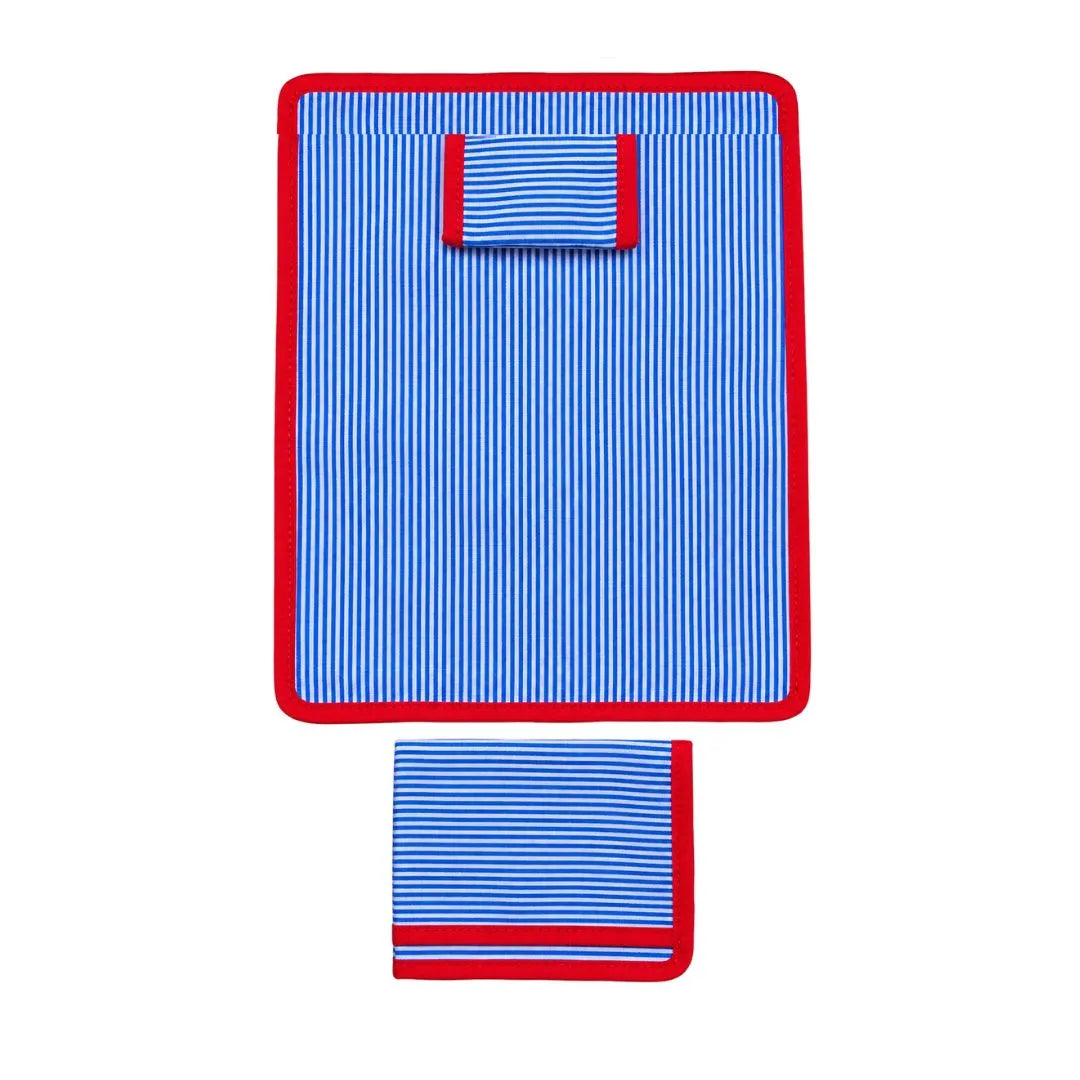Soft Cotton Blue & White Striped Laddu Gopal Bed Sheet Set with Pillow & Chadar (6x8 Inch)
