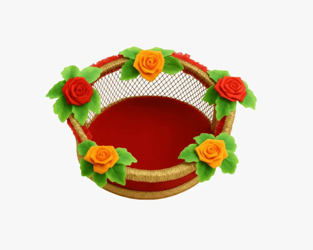 Decorative Flower Red Tokri for Laddu Gopal - Lordkart