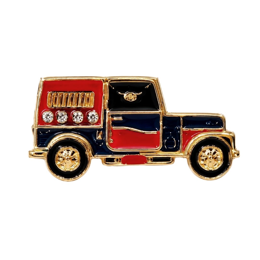 Designer Blue and Red Metal Jeep Toy for Laddu Gopal and Bal Krishna Sringar - Lordkart
