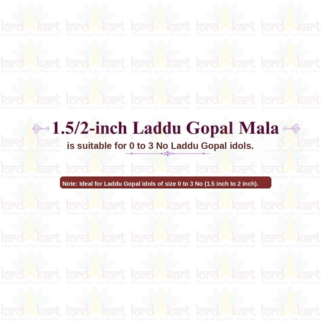 Designer Parrot Green White Beads Laddu Gopal Mala with Jarkan Stone for Shringar - Lordkart