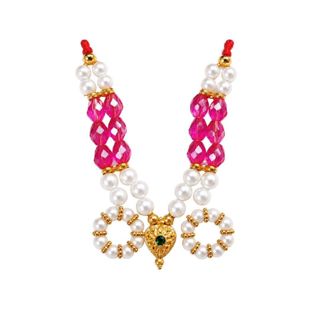 Fancy Pink Color Beads Bal Gopal Mala with Kangan for Shringar - Lordkart