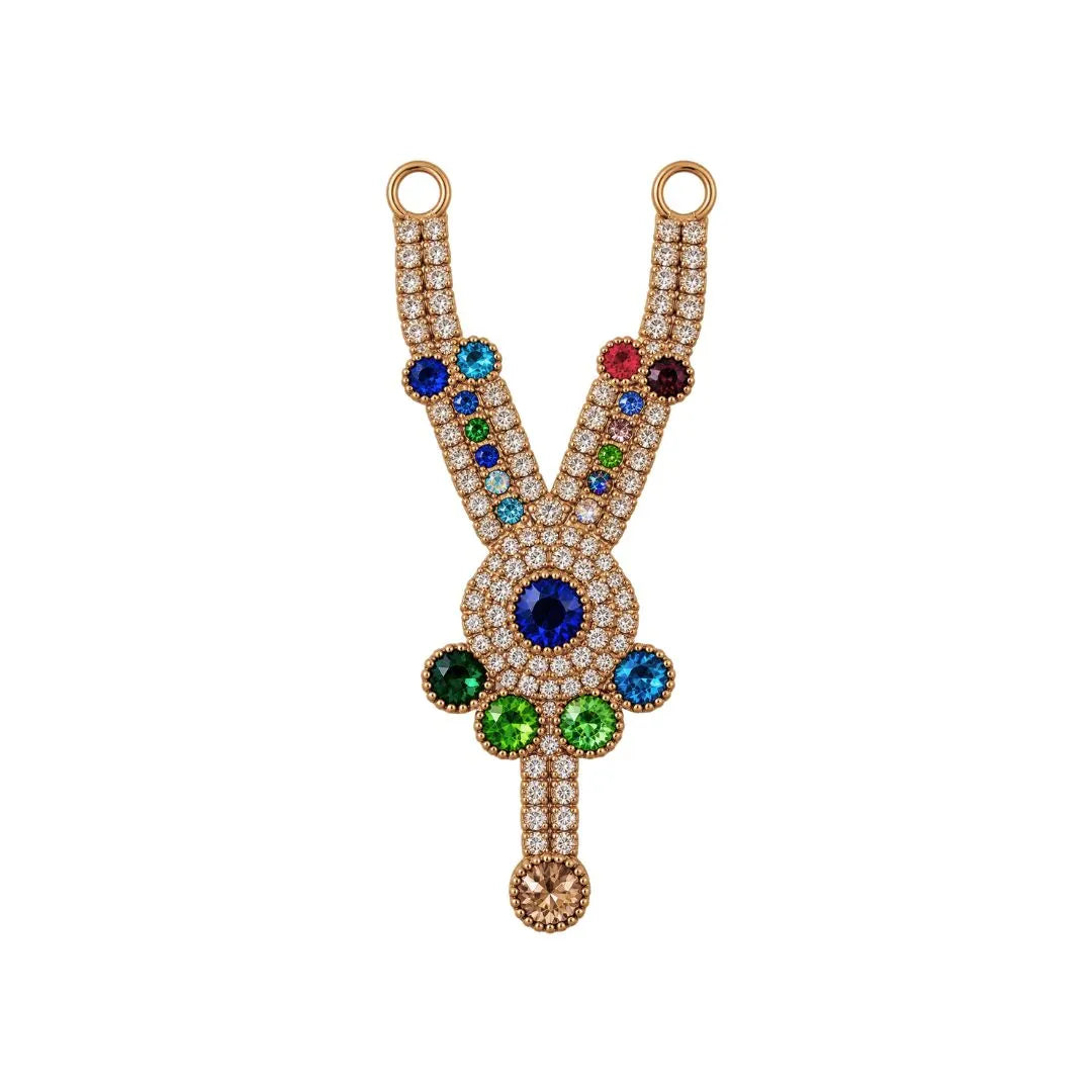 1.5 Inch Multicolor Stone Studded Designer Necklace for Laddu Gopal