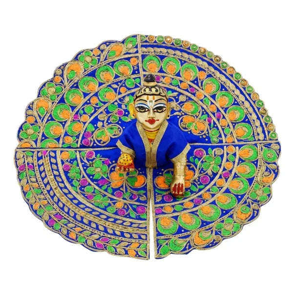Meenakari Work Blue Laddu Gopal Fancy Dress - Lordkart