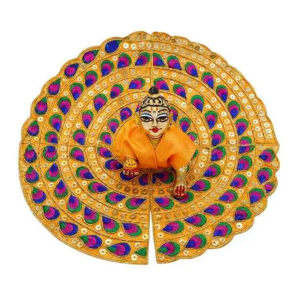 Meenakari Work Yellow Laddu Gopal Fancy Dress - Lordkart
