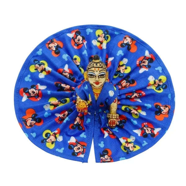 Mickey Mouse Printed Blue Silk Poshak for Bal Gopal Lordkart