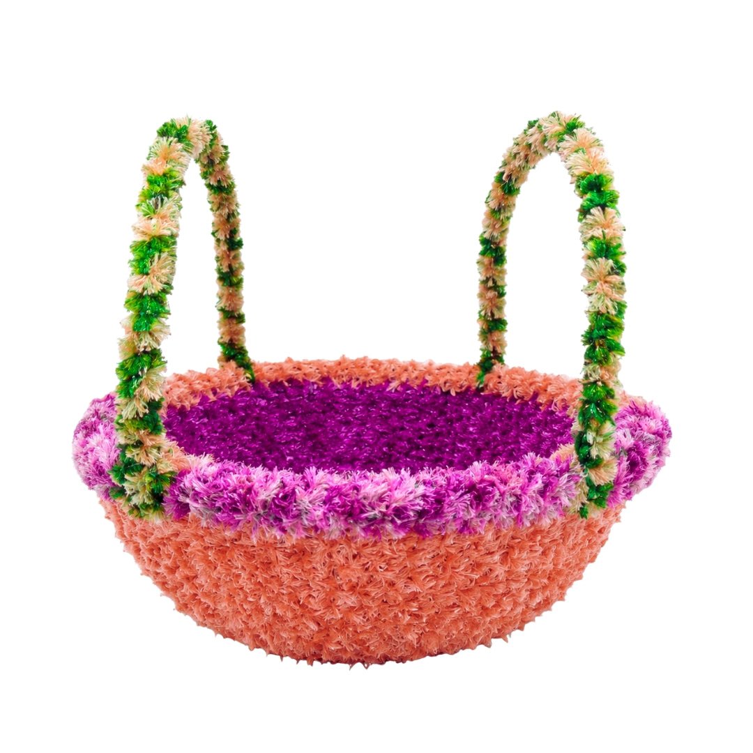 Multicolor Soft Fur Finish Laddu Gopal Basket with Handle - Lordkart