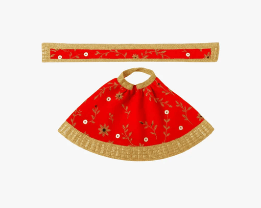 Orange Lehenga Chunri with Patka for Maa Durga - Lordkart