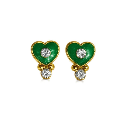 Premium Designer Green Jarkan Stone Laddu Gopal Earring (Size 0-6) - Lordkart